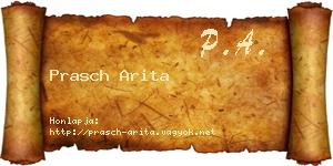 Prasch Arita névjegykártya